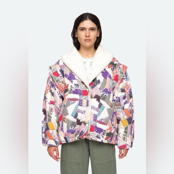 NWT $625 Sea Harlow Patchwork Puffer Jacket - Picture 6 of 16